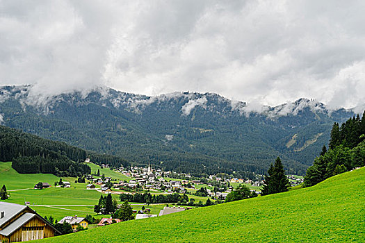 旅游,名胜,奥地利,美景,高山,山谷,绿色,地点