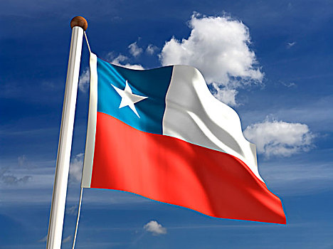 智利,旗帜,裁剪,小路