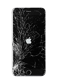 损坏,苹果手机,白色背景,背景