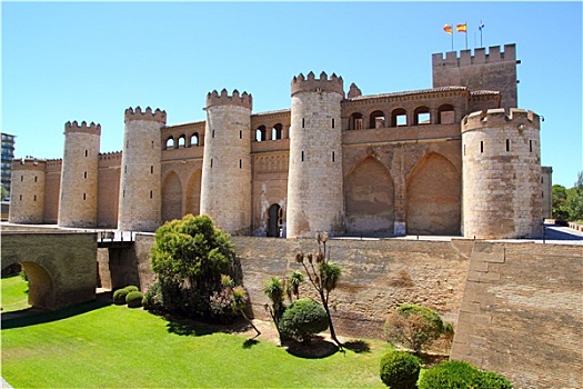 宫殿,城堡,萨拉戈萨,西班牙,阿拉贡