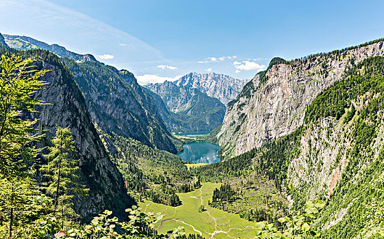 风景,奧伯湖地区,背影,瓦茨曼山,奥波拜延,巴伐利亚,德国,欧洲