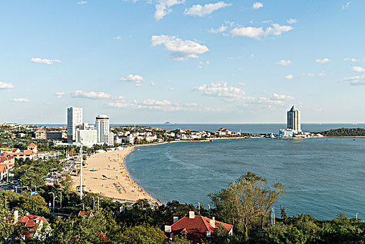 山东青岛城市海滨风光