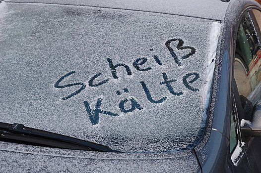 雪,车窗,文字,寒冷,德国,欧洲
