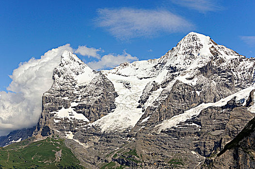 山,艾格尔峰,伯尔尼,阿尔卑斯山,伯尔尼州,瑞士,欧洲
