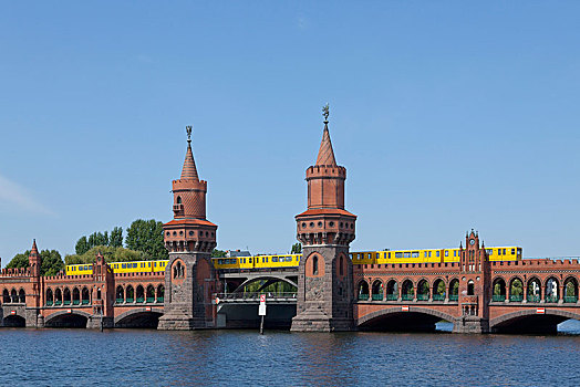 桥,地铁,德国,柏林,欧洲