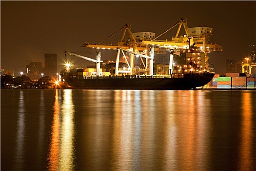 船厂,港口,夜晚
