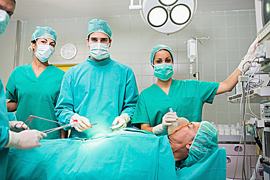 外科,团队,看镜头,手术室