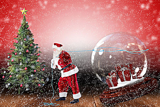圣诞老人,拉拽,雪景球,礼物