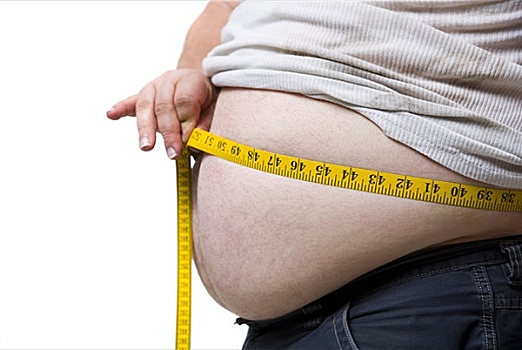 胖,男人,测量,腰部,卷尺