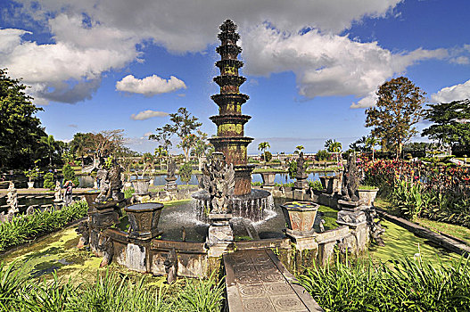 大,喷泉,皇家,水,宫殿,水池,巴厘岛
