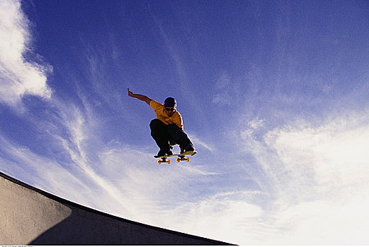 男人,滑板,跳躍,空中