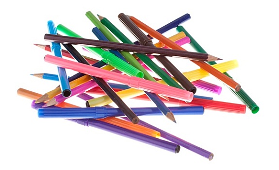 彩色,记号笔,铅笔