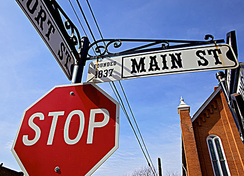 路标,主要街道,历史,城镇,密苏里
