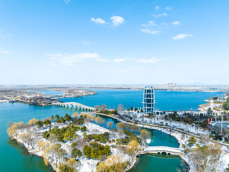 江苏东海,雪后初晴湿地美