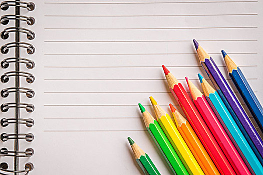 铅笔,多样,彩色,直线,纸