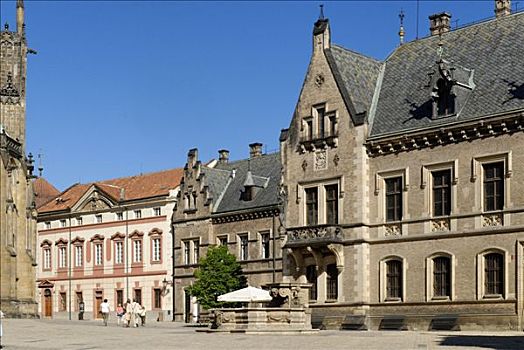历史,房子,布拉格城堡,拉德肯尼,世界遗产,捷克共和国,欧洲