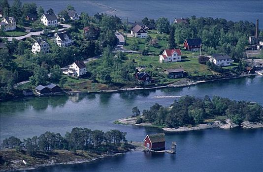 房子,船库,岩石,岛屿,风景,瞭望点,远眺,挪威,斯堪的纳维亚,欧洲