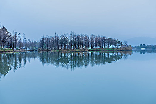 杭州湘湖自然风光水墨湘湖