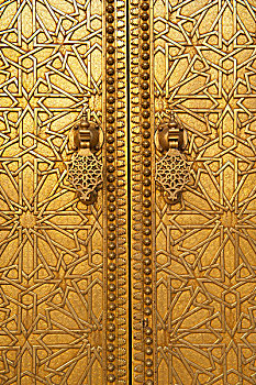 摩洛哥,特写,小,入口,门,皇宫