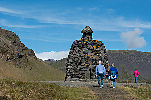 冰岛,斯奈山半岛,脚,山,石刻
