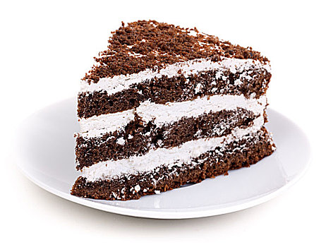 巧克力块,蛋糕,隔绝,白色背景