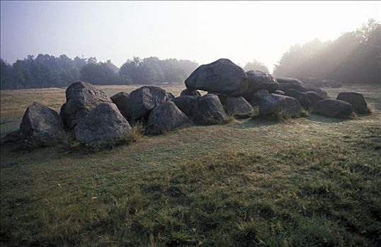 巨石,墓地,荷兰