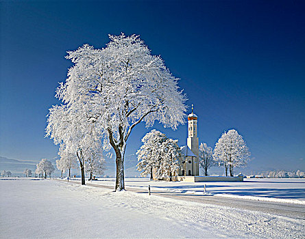 巴伐利亚,雪中,德国