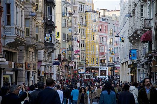 忙碌,主要街道,时尚,伊斯坦布尔,土耳其