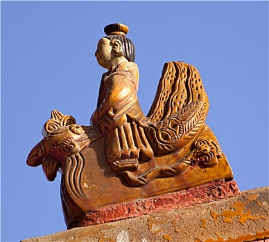 屋顶,小雕像,黄色,故宫,宫殿,北京