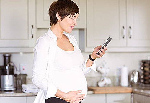 孕妇,智能手机
