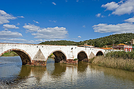 桥,穿过,河,阿尔加维,葡萄牙,欧洲