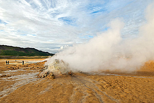 蒸汽,喷气孔,火山,东方,米湖,中心,冰岛