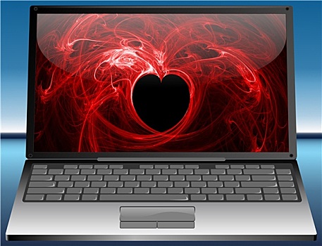 笔记本电脑,情人节,贺卡