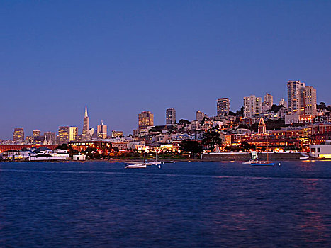 旧金山,黄昏,加利福尼亚,美国