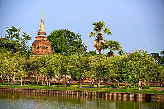 寺院,公园,素可泰,泰国,亚洲