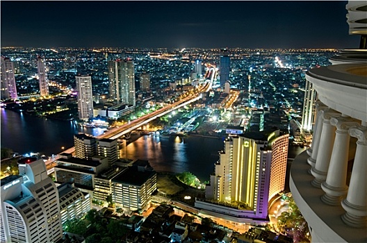 一个,夜晚,曼谷