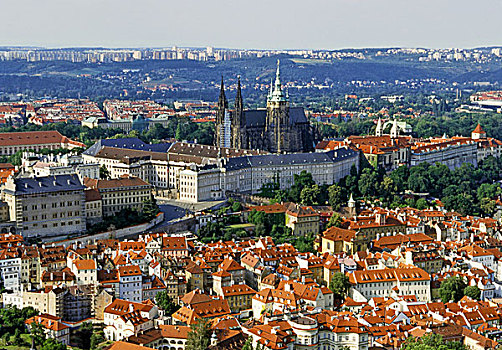 天际线,城堡,布拉格,捷克共和国