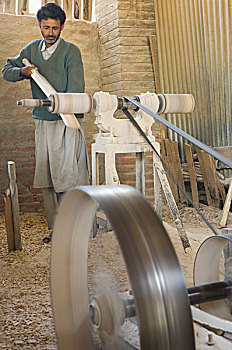 木匠,制作,球棒,工厂,查谟-克什米尔邦,印度