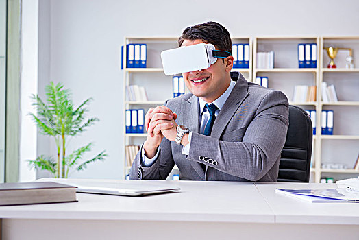 商务人士,虚拟现实,眼镜,现代科技,概念