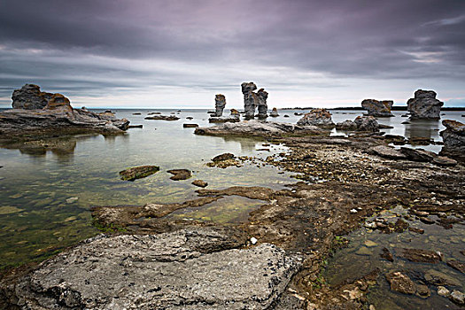 石灰石,石头,哥特兰岛