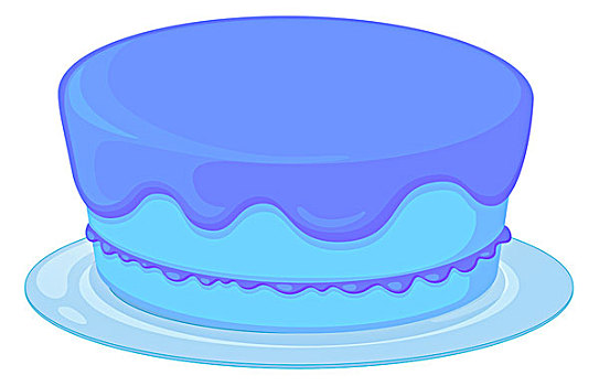 蓝色,蛋糕,盘子