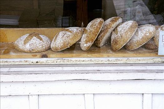 长条面包,糕点店,窗户