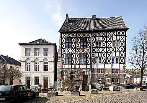半木结构房屋,历史,城镇中心,北莱茵-威斯特伐利亚,德国,欧洲