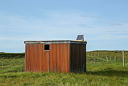 冰岛,孤单,波纹板,小屋,太阳系,小,窗户