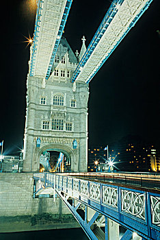 特写,风景,塔,桥,伦敦,英格兰,晚间