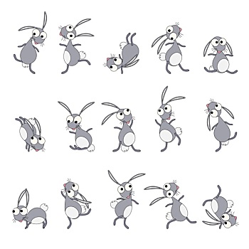 跳舞,兔子,卡通