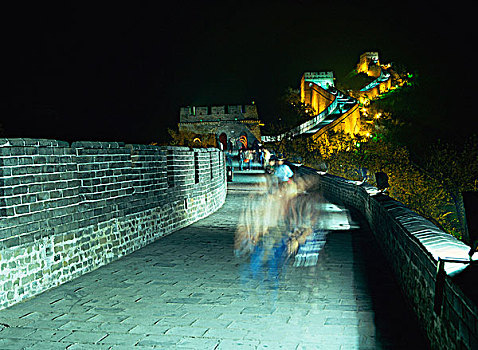 八达岭,长城,夜晚,北京,中国