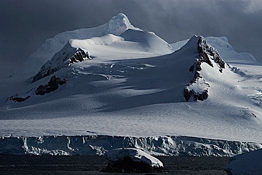 积雪,山,冰河,南极半岛,南极