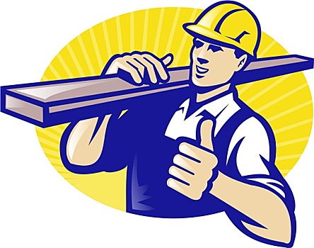 木匠,施工人员,工作,竖大拇指