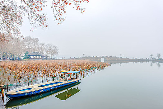 杭州西湖,秋景,断桥